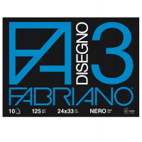 Album F3 - 24 x 33 cm - 10 fogli - neri - 125 gr - Fabriano 04001017