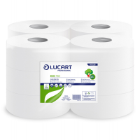 Carta igienica Eco Mini Jumbo - 2 veli - 15 gr - Ø 18 cm - 9,1 cm x 150 mt - pacco 12 rotoli - Lucart - 812126P - 8005892343886 - DMwebShop