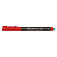Pennarello Multimark universale permanente con gomma - punta fine 0,6 mm - rosso - Faber Castell - 151321 - 4005401513216 - DMwebShop