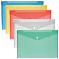Buste con bottone - PPL - 33,5 x 23,5 cm - colori assortiti - conf. 5 pezzi - Lebez - 2192-5 - 8007509219225 - DMwebShop