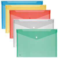 Buste con bottone - PPL - 33,5 x 23,5 cm - colori assortiti - conf. 5 pezzi - Lebez - 2192-5 - 8007509219225 - DMwebShop