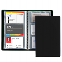 Porta biglietti da visita - 20 buste con 3 tasche ciascuna - 12,5 x 20,5 cm - nero - Favorit - 100460549 - 8006779992098 - DMwebShop