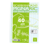 Ricambi forati rinforzati - A4 - quadretto 4 mm - 40 fogli - 80 gr - Pigna 02194594M