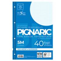 Ricambi forati rinforzati - A4 - quadretto 5 mm - 40 fogli - 80 gr - Pigna - 02194595M - 8005235102156 - DMwebShop