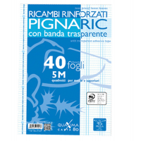 Ricambi forati rinforzati - A4 - quadretto 5 mm - 40 fogli - 80 gr - Pigna - 02194595M - 8005235102156 - DMwebShop