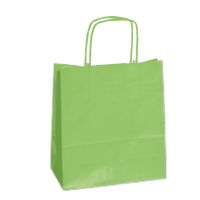 Shopper in carta maniglie cordino - 26 x 11 x 34,5 cm - verde mela - conf. 25 sacchetti - Mainetti Bags - 037429 - 8029307037429 - DMwebShop