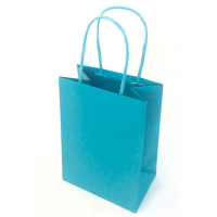 Shopper in carta maniglie cordino - 14 x 9 x 20 cm - turchese - conf. 25 sacchetti - Mainetti Bags - 079788 - 8029307079788 - DMwebShop
