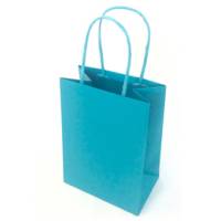 Shopper Twisted maniglie cordino 14 x 9 x 21 cm carta kraft turchese - 3326