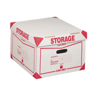 Scatola Storage - con coperchio - 38,5 x 26,4 x 39,7 cm - bianco e rosso - 1603 - conf. 12 pezzi - King Mec - 00160300 - 8004389022969 - DMwebShop