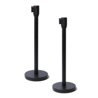 Colonnina segnapercorso nero con nastro nero - 250 cm - Studio T