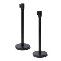 Colonnina segnapercorso nero con nastro nero 250 cm - 22753