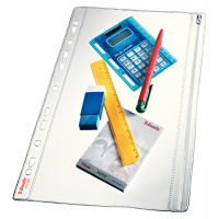 Buste forate con zip PVC - 19 x 30 cm - conf. 5 pezzi - Esselte - 411200 - 3034154112002 - DMwebShop