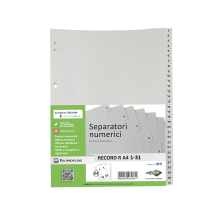 Separatore numerico 1/31 Record R - PPL - 21 x 29,7 cm - A4 - grigio - Sei Rota 581301