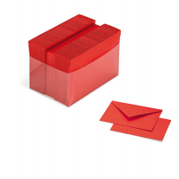 Scatola 100 cartoncini (200 gr) + 100 buste (90 gr) - rosso - formato 4 - Favini - A57C141 - 8007057745108 - DMwebShop