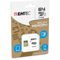 Micro SDXC Class 10 Gold - con Adattatore - 64 Gb - Emtec - ECMSDM64GXC10GP - 3126170142276 - DMwebShop