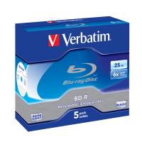 Scatola 5 DVD Blu Ray BD-R SL - Jewel Case - Bianco-Blu - 25 Gb - Verbatim - 43715 - 23942437154 - DMwebShop
