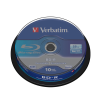 Scatola 10 DVD Blu Ray BD-R SL - Jewel Case - Bianco-Blu - 25 Gb - Verbatim - 43742 - 023942437420 - DMwebShop