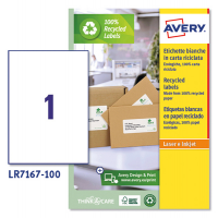 Etichette per buste e pacchi in carta riciclata - bianca - 199,6 x 289,1 mm - 100 fogli - Avery - LR7167-100 - 5014702815102 - DMwebShop