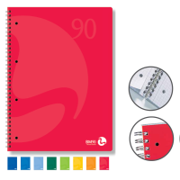 Quaderno Colors - A5 - quadretto 4 mm - 60 fogli - 90 gr - 4 fori microperforato - spiralato - conf. 5 pezzi - BM - 0105338 - 71198A - DMwebShop