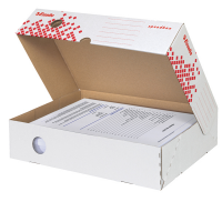 Scatola archivio Speedbox - dorso 8 cm - 35 x 25 cm - apertura totale - bianco e rosso - Esselte - 623910 - 4049793026008 - DMwebShop