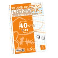 Ricambi forati rinforzati - A4 - quadretto 10 mm - 40 fogli - 80 gr - Pigna - 021945910 - 8005235059429 - DMwebShop