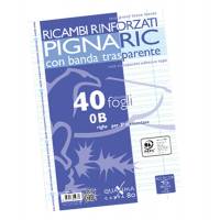 Ricambi forati rinforzati - A4 - rigo di 3a - 40 fogli - 80 gr - Pigna - 02194590B - 8005235059771 - DMwebShop