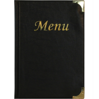 PortaMenu' Basic - A5 - 23,7 x 17,2 cm - PVC - nero - 4+2 buste fisse incluse - Securit