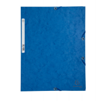 Cartellina con elastico - cartoncino lustre' - 3 lembi - 400 gr - 24 x 32 cm - blu - conf. 25 pezzi - Exacompta - 55502E - 3130630555025 - DMwebShop