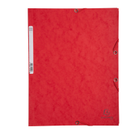 Cartellina con elastico - cartoncino lustre' - 3 lembi - 400 gr - 24 x 32 cm - rosso - conf. 25 pezzi - Exacompta - 55505E - 3130630555056 - DMwebShop