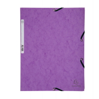 Cartellina con elastico - cartoncino lustre' - 3 lembi - 400 gr - 24 x 32 cm - viola - conf. 25 pezzi - Exacompta - 55508E - 3130630555087 - DMwebShop