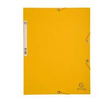 Cartellina con elastico - cartoncino lustre' - 3 lembi - 400 gr - 24 x 32 cm - giallo - conf. 25 pezzi - Exacompta - 55509E - 3130630555094 - DMwebShop