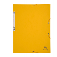 Cartellina con elastico - cartoncino lustre' - 3 lembi - 400 gr - 24 x 32 cm - giallo - conf. 25 pezzi - Exacompta - 55509E - 3130630555094 - DMwebShop