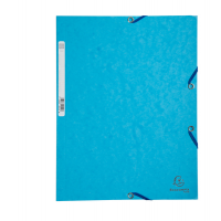 Cartellina con elastico - cartoncino lustre' - 3 lembi - 400 gr - 24 x 32 cm - turchese - conf. 25 pezzi - Exacompta - 55519E - 3130630555193 - DMwebShop