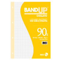 Blocco collato BandUp - fori rinforzati - A4 - quadretto 5 mm - 40 fogli - 90 gr - conf. 10 pezzi - BM - 0106433 - 8008234064333 - DMwebShop