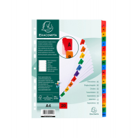 Separatore alfabetico A-Z - cartoncino bianco 160 gr - tasti colorati - A4 - Exacompta - 1111E - 3130630011118 - DMwebShop