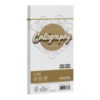 Buste Calligraphy Lino - 110 x 220 mm - 120 gr - bianco 01 - conf. 25 pezzi - Favini - A570514 - 8007057617689 - DMwebShop