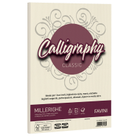 Carta Calligraphy Millerighe - A4 - 200 gr - avorio 02 - conf. 50 fogli - Favini A69Q324