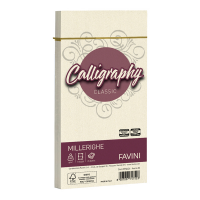 Busta Calligraphy Millerighe - 110 x 220 mm - 100 gr - avorio 02 - conf. 25 pezzi - Favini - A57Q424 - 8007057747553 - DMwebShop