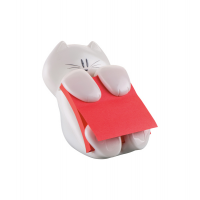 Dispenser gatto bianco + ricarica Post it Super Sticky Z Notes - rosso rubino - 76 x 76 mm - 90 fogli - Post-it - 7000090057 - 4891203052615 - DMwebShop
