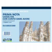 Blocco prima nota cassa-Iva con conto dare-avere - 50-50 copie autoricalcanti - 21,5 x 29,7 cm - Data Ufficio - DU16832C000 - 8008842585596 - DMwebShop