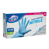 Guanti in nitrile non talcato - per uso medicale - taglia M-L - azzurro - scatola 100 pezzi - Logex Professional - 3476LXL - 9551004301552 - DMwebShop