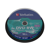 Scatola 10 DVD-RW - serigrafato - 4,7 Gb - Verbatim - 43552 - 023942435525 - DMwebShop