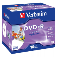 Scatola 10 DVD+R Jewel Case - stampabile - 4,7 Gb - Verbatim - 43508 - 023942435082 - DMwebShop