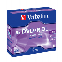 Scatola 5 DVD+R Dual Layer - serigrafato Jewel Case - 8,5 Gb - Verbatim - 43541 - 023942435419 - DMwebShop