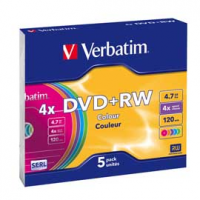 Scatola 5 DVD+RW - colore - 4,7 Gb - Verbatim - 43297 - 023942432975 - DMwebShop