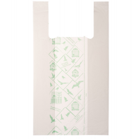 Shoppers Midi - 28 x 50 cm - mater-bi - bianco - scatola 500 pezzi - G1D008S