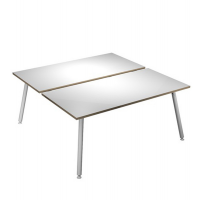 Scrivania Skinny Metal a 2 postazioni contrapp - 120 x 166 cm - bianco - Artexport - 6404B-DJA-3C-AM - DMwebShop