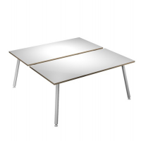 Scrivania Skinny Metal a 2 postazioni contrapp - 140 x 166 cm - bianco - Artexport - 6402B-DJA-3C-AM - DMwebShop