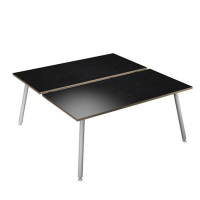 Scrivania Skinny Metal a 2 postazioni contrapp - 140 x 166 cm - bianco-nero venato - Artexport - 6402B-DJA-8C-AM - DMwebShop