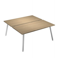 Scrivania Skinny Metal a 2 postazioni contrapp - 160 x 166 cm - bianco-rovere - Artexport - 6403B-DJA-C-AM - DMwebShop